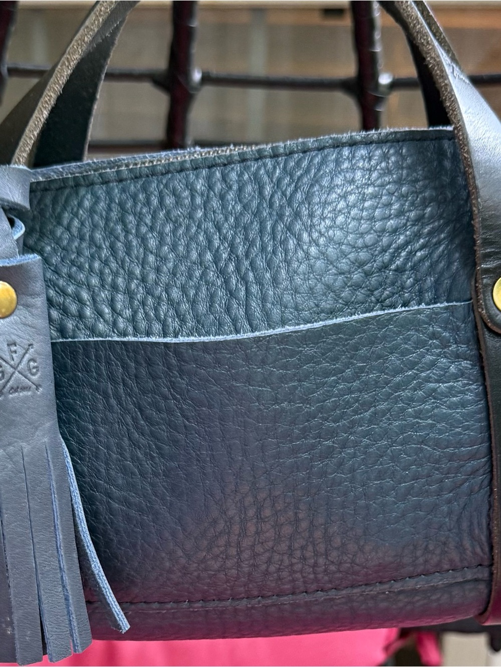 Go Forth Goods Smokey Blue small Jane Satchel with Tassel - Picture 6 of 14